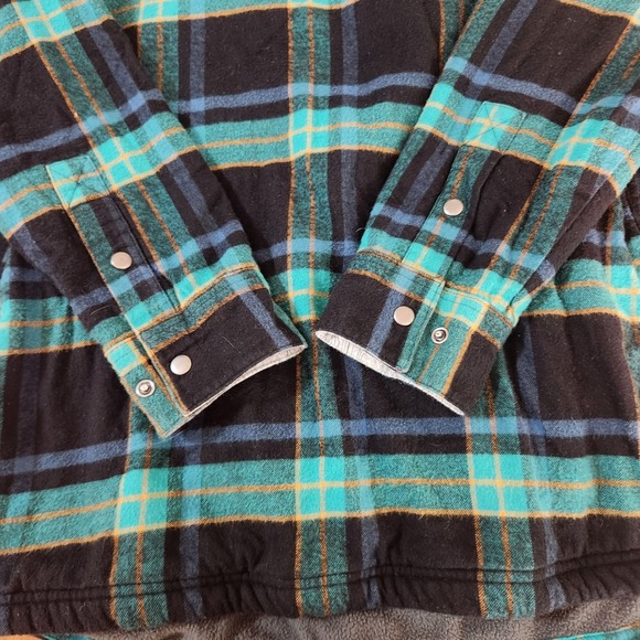 Ski the East Women's Flannel Fleece Lined Henley Hoodie Med Organic Recycled - Picture 7 of 15